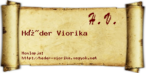 Héder Viorika névjegykártya